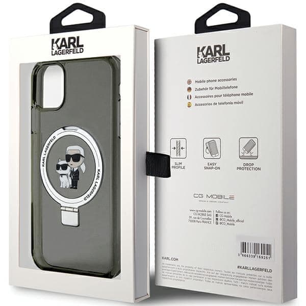 Karl Lagerfeld Ring Stand Karl&Choupette - θήκη για Apple iPhone 11 / XR - Μαύρο 8