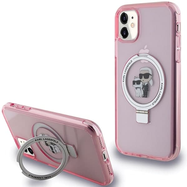 Karl Lagerfeld Ring Stand Karl&Choupette - θήκη για Apple iPhone 11 / XR - Ροζ