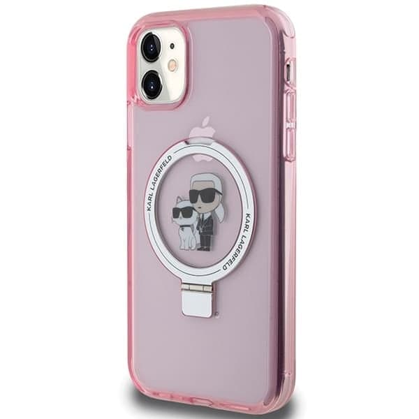 Karl Lagerfeld Ring Stand Karl&Choupette - θήκη για Apple iPhone 11 / XR - Ροζ 2