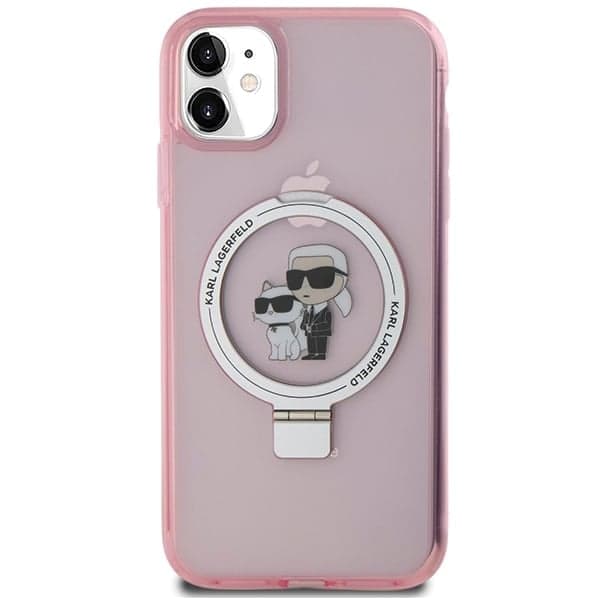 Karl Lagerfeld Ring Stand Karl&Choupette - θήκη για Apple iPhone 11 / XR - Ροζ 3