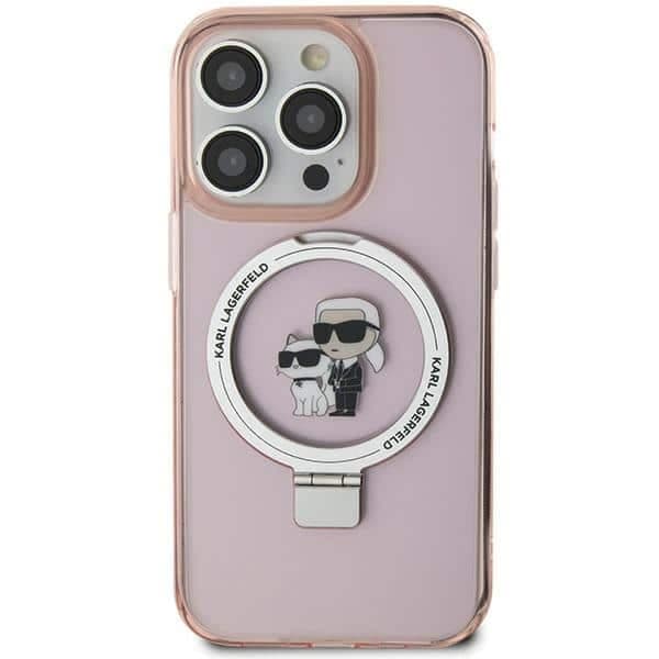 Karl Lagerfeld Ring Stand Karl&Choupette - θήκη για Apple iPhone 11 / XR - Ροζ 4