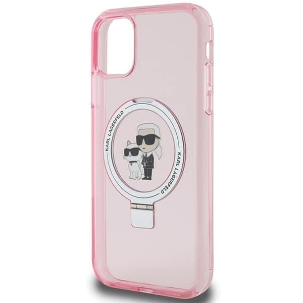 Karl Lagerfeld Ring Stand Karl&Choupette - θήκη για Apple iPhone 11 / XR - Ροζ 6