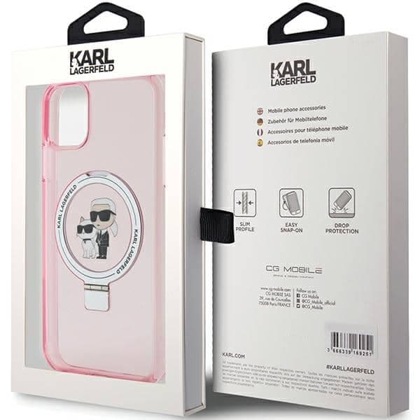 Karl Lagerfeld Ring Stand Karl&Choupette - θήκη για Apple iPhone 11 / XR - Ροζ 8
