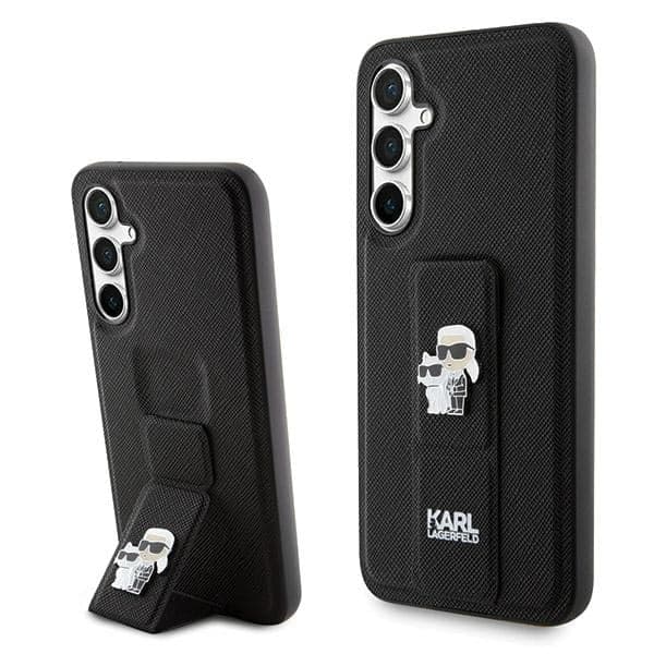 Karl Lagerfeld Gripstand Saffiano Karl&Choupette - θήκη για Samsung Galaxy S23 FE - Μαύρο
