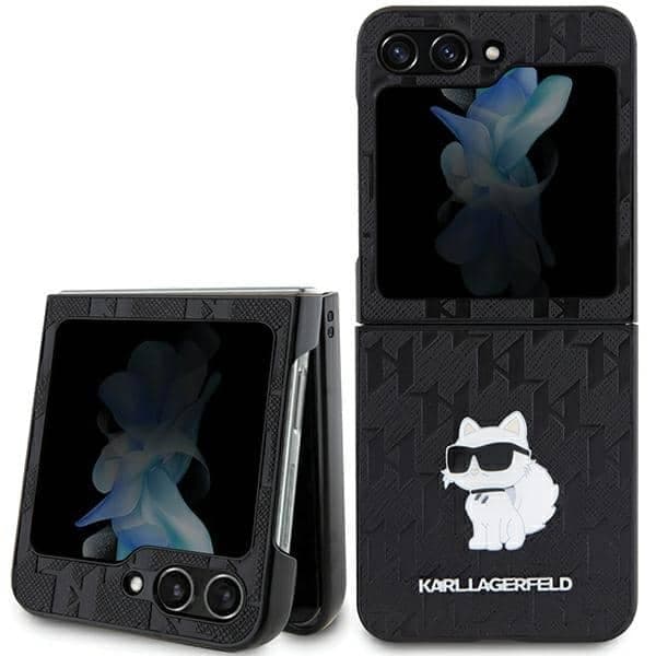 Karl Lagerfeld Saffiano Monogram Choupette Pin - θήκη για Samsung Galaxy Z Flip5 - Μαύρο