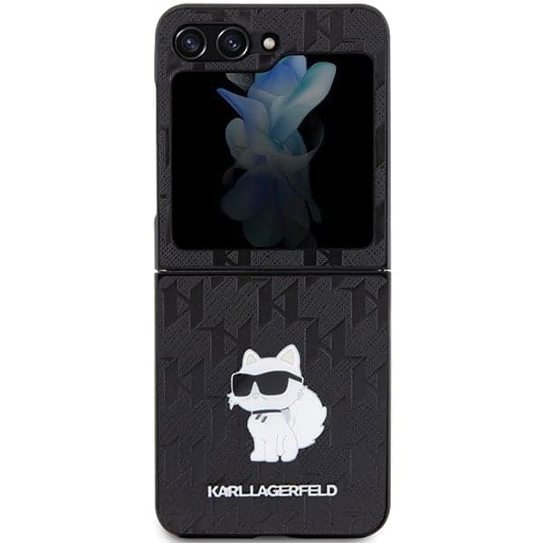 Karl Lagerfeld Saffiano Monogram Choupette Pin - θήκη για Samsung Galaxy Z Flip5 - Μαύρο 2