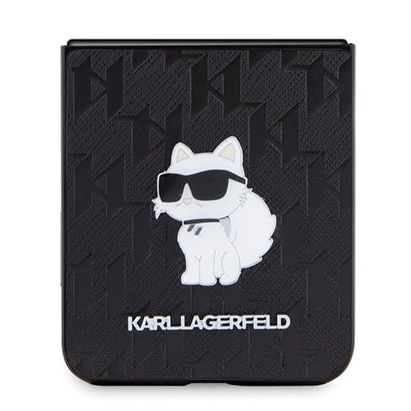 Karl Lagerfeld Saffiano Monogram Choupette Pin - θήκη για Samsung Galaxy Z Flip5 - Μαύρο 5