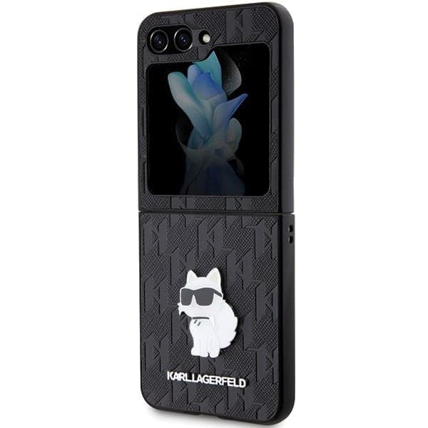 Karl Lagerfeld Saffiano Monogram Choupette Pin - θήκη για Samsung Galaxy Z Flip5 - Μαύρο 6