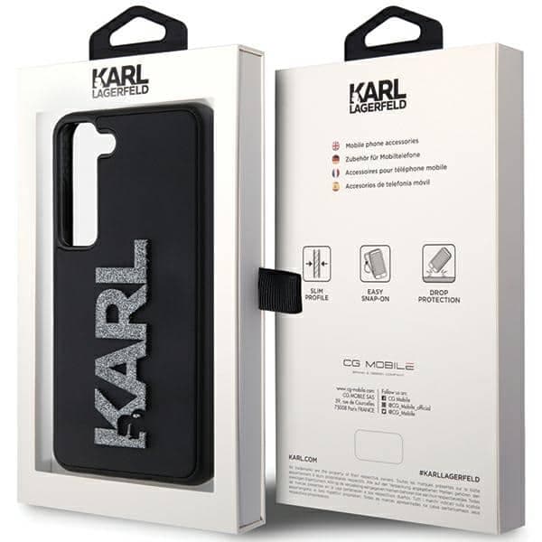Karl Lagerfeld 3D Rubber Glitter Logo - θήκη για Samsung Galaxy S23 - Μαύρο 8