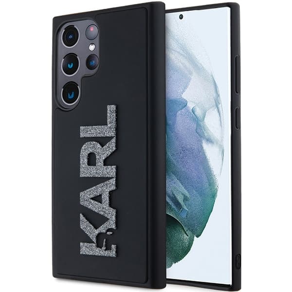 Karl Lagerfeld 3D Rubber Glitter Logo - θήκη για Samsung Galaxy S23 Ultra - Μαύρο