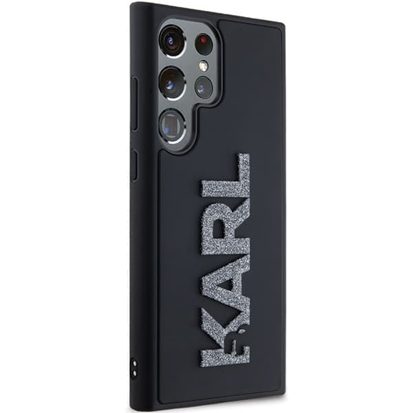 Karl Lagerfeld 3D Rubber Glitter Logo - θήκη για Samsung Galaxy S23 Ultra - Μαύρο 3