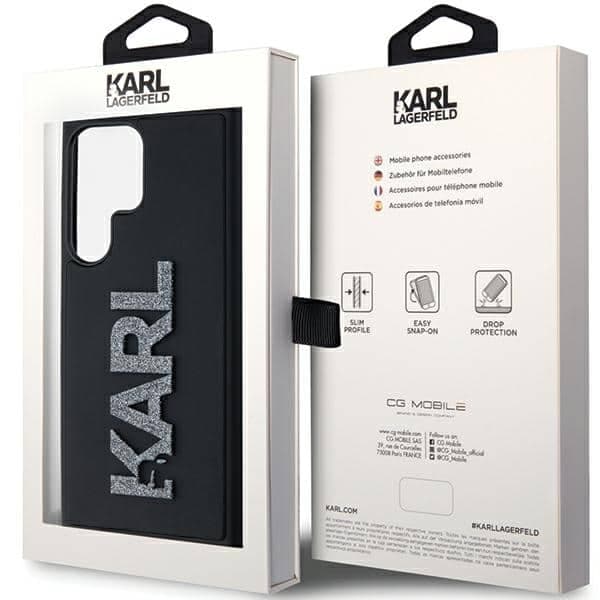 Karl Lagerfeld 3D Rubber Glitter Logo - θήκη για Samsung Galaxy S23 Ultra - Μαύρο 7