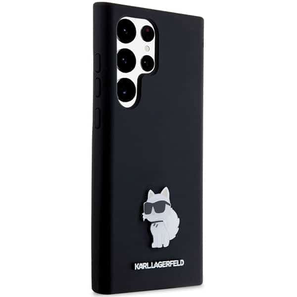 Karl Lagerfeld Silicone Choupette Metal Pin - θήκη για Samsung Galaxy S23 Ultra - Μαύρο 4