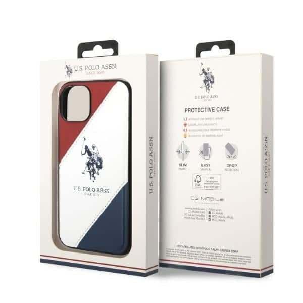 US Polo USHCP14MPSO3 iPhone 14 Plus / 15 Plus 6,7" λευκό Tricolor Embossed 7