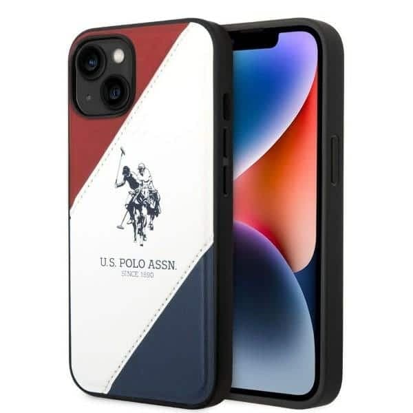 US Polo USHCP14MPSO3 iPhone 14 Plus / 15 Plus 6,7" λευκό Tricolor Embossed