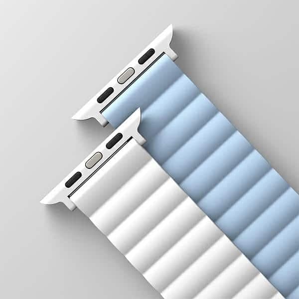 UNIQ λουράκι Revix για Apple Watch Series 1/2/3/4/5/6/7/8/9/SE/SE2 38/40/41mm. Αντιστρεπτικός Μαγνητικός λευκό-μπλε/white-blue 2