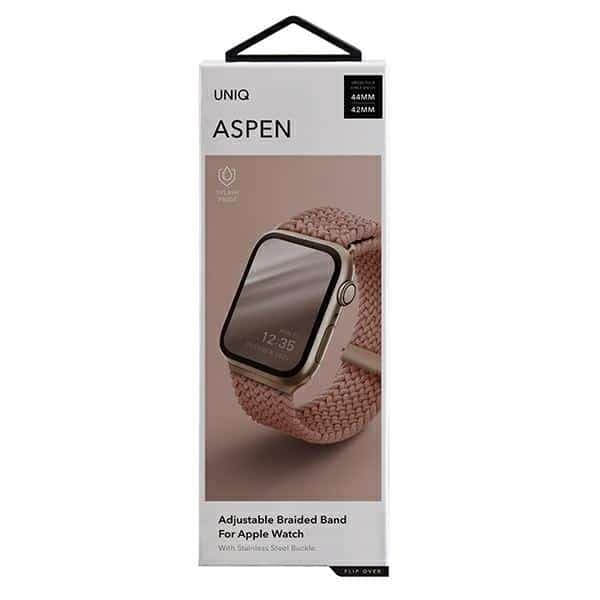 UNIQ pasek Aspen Apple Watch 44/42/45 mm Series 1/2/3/4/5/6/7/8/9/SE/SE2 Braided różowy/grapefruit pink 8