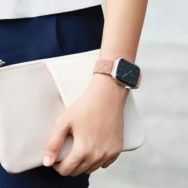UNIQ pasek Aspen Apple Watch 44/42/45 mm Series 1/2/3/4/5/6/7/8/9/SE/SE2 Braided różowy/grapefruit pink 7