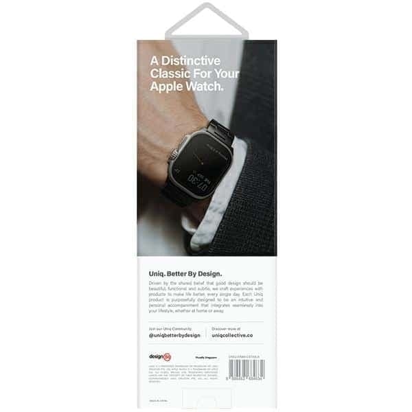 UNIQ pasek Osta Apple Watch 42/44/45/ 49mm Series 1/2/3/4/5/6/7/8/9/10/SE/SE2/Ultra/Ultra 2 Stainless Steel czarny/midnight black 6