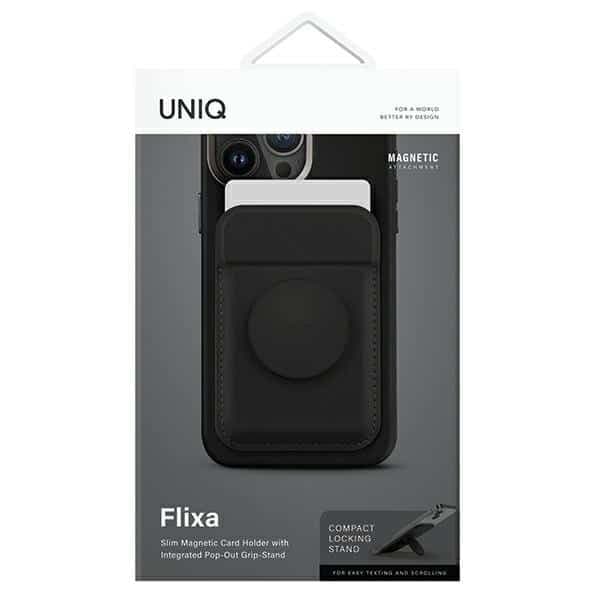 UNIQ Flixa μαγνητικό πορτοφόλι για κάρτες με βάση σε μαύρο/jet black MagSafe 2