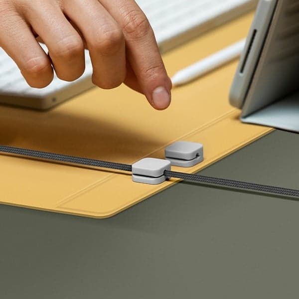 UNIQ Hagen Διπλής όψης Mousepad γραφείου κίτρινο-γκρι/canary yellow-chalk grey 3