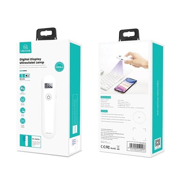 USAMS Λάμπα απολύμανσης UV-C Mini χειρός στεριλιστής λευκός/white ZB159XDD01 (US-ZB159) 12