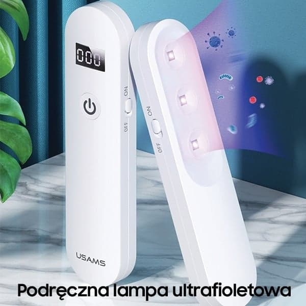 USAMS Λάμπα απολύμανσης UV-C Mini χειρός στεριλιστής λευκός/white ZB159XDD01 (US-ZB159) 2