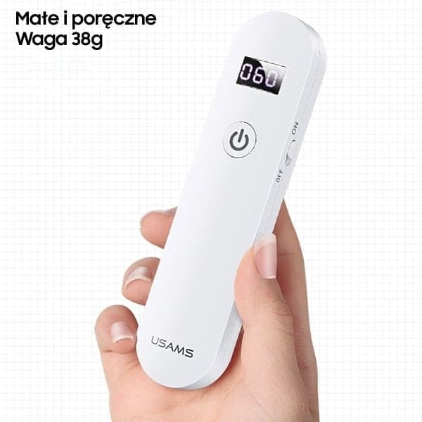 USAMS Λάμπα απολύμανσης UV-C Mini χειρός στεριλιστής λευκός/white ZB159XDD01 (US-ZB159) 6