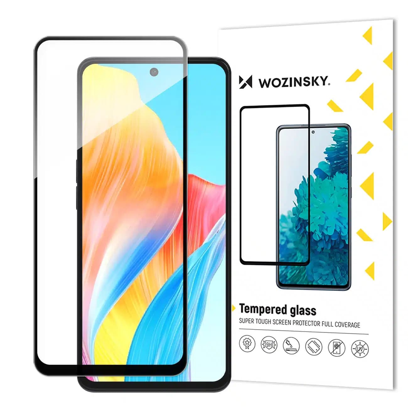 Durable Wozinsky Πλήρες Κόλλα Πλήρης Οθόνη Θερμαινόμενο Γυαλί με Πλαίσιο για Oppo A98 5G - Μαύρο