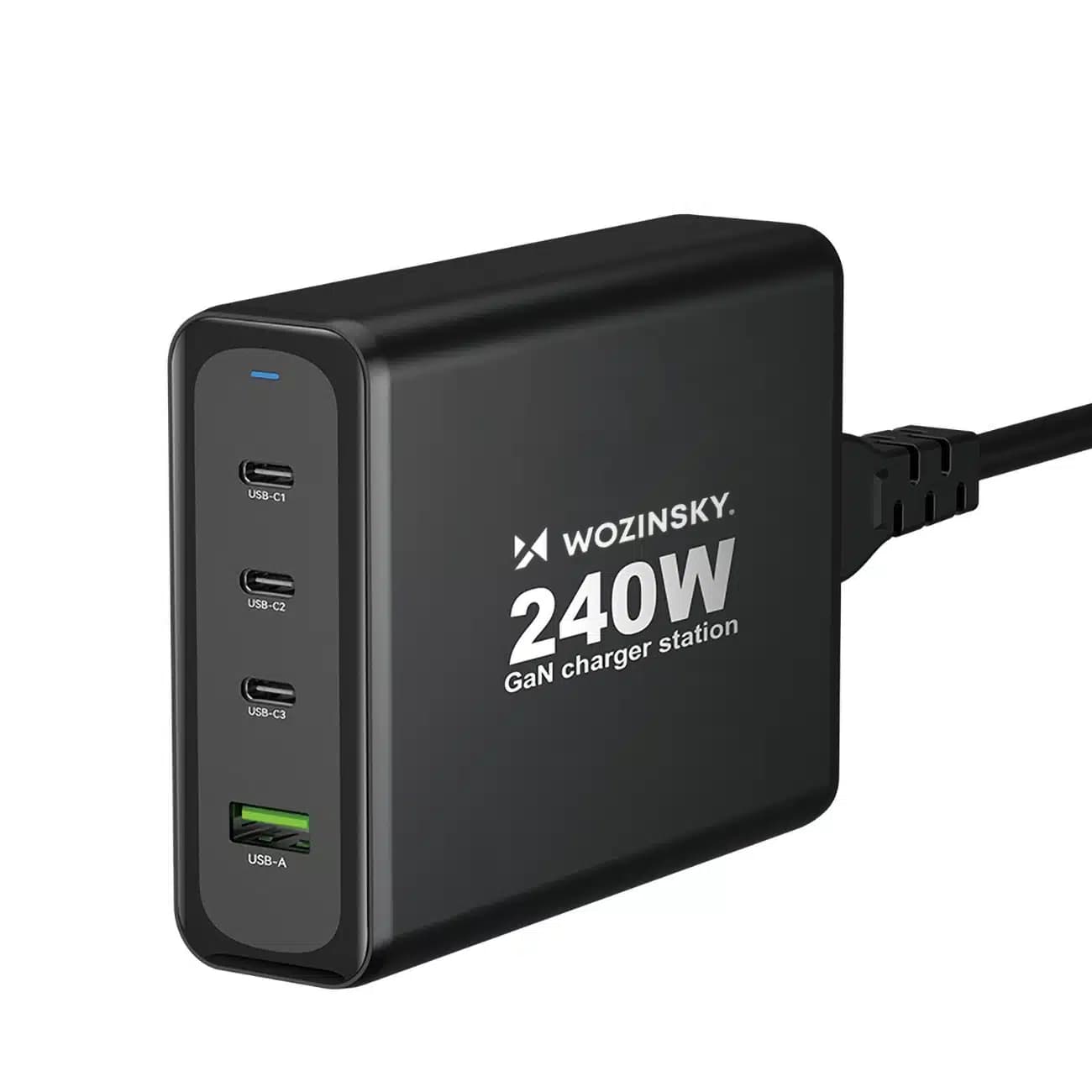 Wozinsky WGCSB 240W GaN φορτιστής τοίχου USB-A / 3 x USB-C - μαύρο