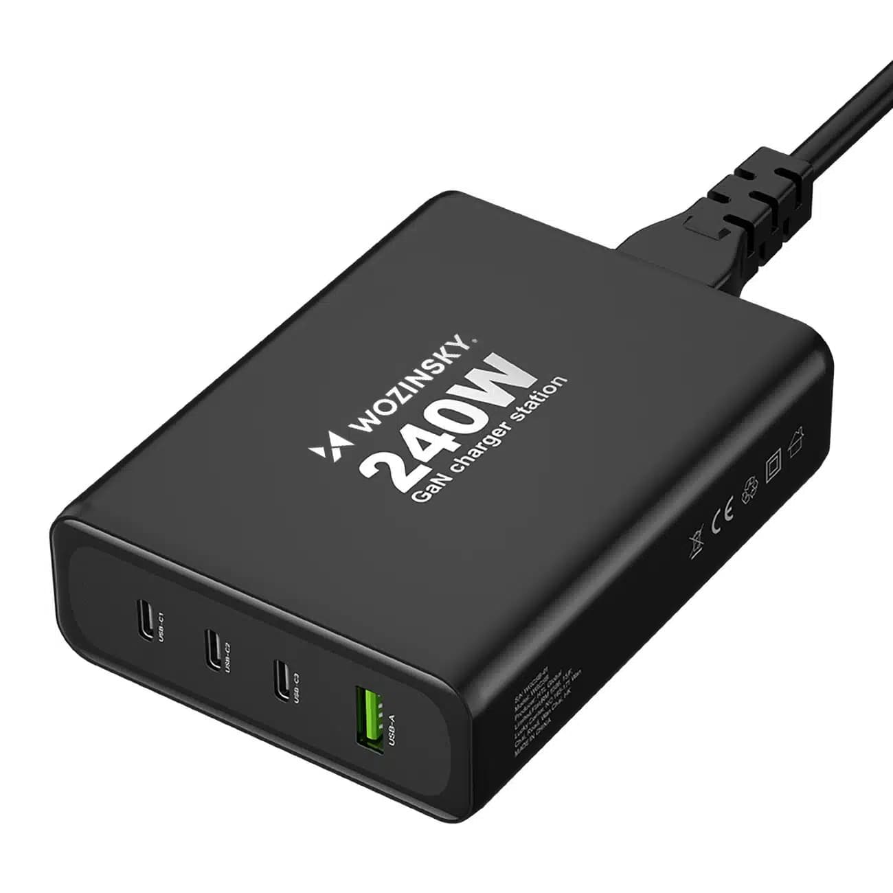 Wozinsky WGCSB 240W GaN φορτιστής τοίχου USB-A / 3 x USB-C - μαύρο 2
