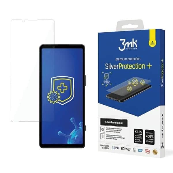 3MK SilverProtect+ Sony Xperia 5 V Αντιμικροβιακή Μεμβράνη Εγκατάστασης με Υγρό