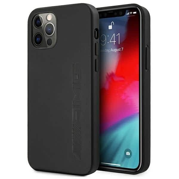 Mercedes Leather Hot Stamped - θήκη για Apple iPhone 12 Pro Max - Μαύρο