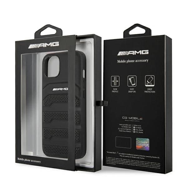 Mercedes Leather Debossed Lines - θήκη για Apple iPhone 13 mini - Μαύρο 8