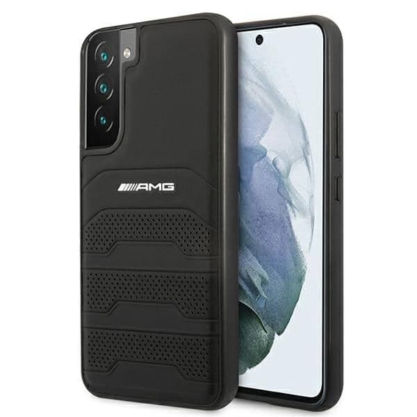 Mercedes Leather Debossed Lines - θήκη για Samsung Galaxy S22 + S906 - Μαύρο