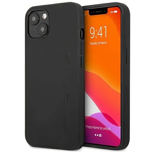 Mercedes Leather Hot Stamped - θήκη για Apple iPhone 14 - Μαύρο
