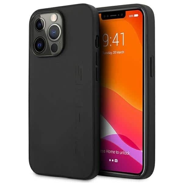 Mercedes Leather Hot Stamped - θήκη για Apple iPhone 14 Pro - Μαύρο