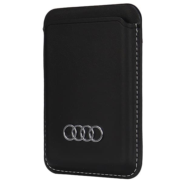 Audi Συνθετικό Δερμάτινο Πορτοφόλι με Θέση για Κάρτες MagSafe AU-MSCH-Q3/D1-BK μαύρο 2