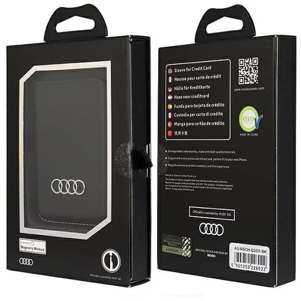 Audi Συνθετικό Δερμάτινο Πορτοφόλι με Θέση για Κάρτες MagSafe AU-MSCH-Q3/D1-BK μαύρο 7
