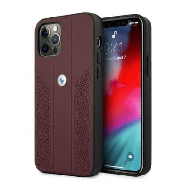 BMW Leather Curve Perforate - θήκη για Apple iPhone 12 Pro Max - Κόκκινο