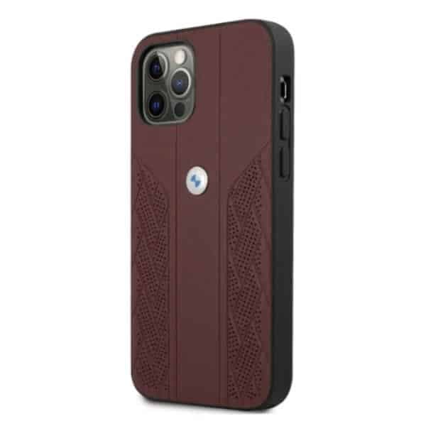 BMW Leather Curve Perforate - θήκη για Apple iPhone 12 Pro Max - Κόκκινο 2