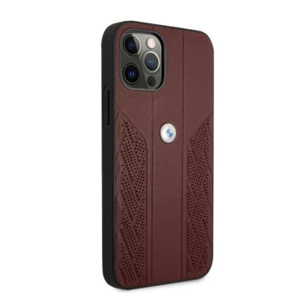 BMW Leather Curve Perforate - θήκη για Apple iPhone 12 Pro Max - Κόκκινο 4
