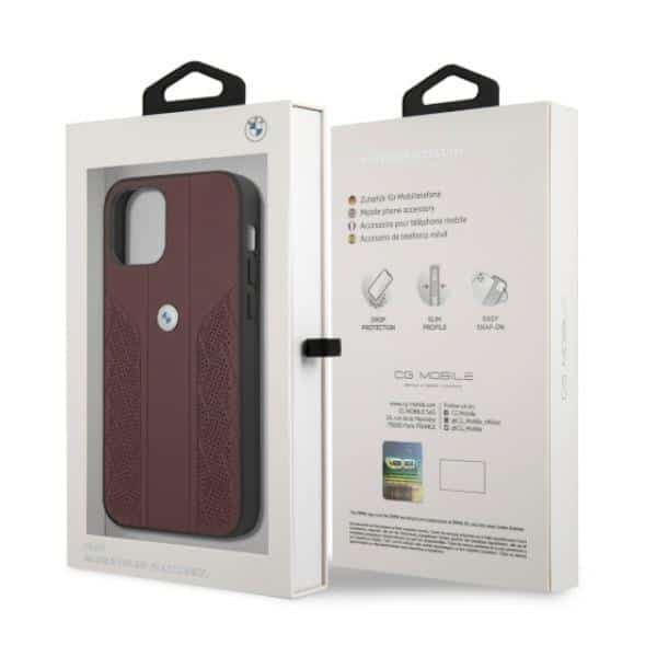 BMW Leather Curve Perforate - θήκη για Apple iPhone 12 Pro Max - Κόκκινο 8