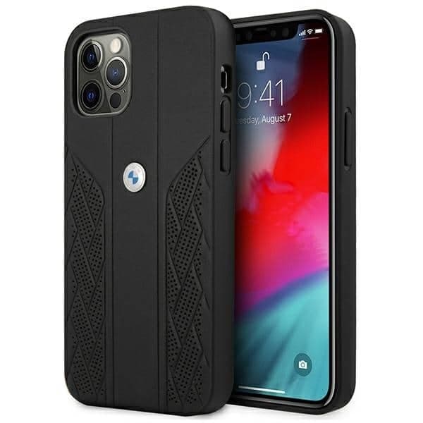 BMW Leather Curve Perforate - θήκη για Apple iPhone 12 Pro Max - Μαύρο