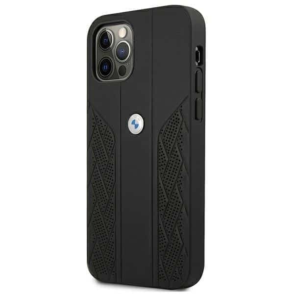 BMW Leather Curve Perforate - θήκη για Apple iPhone 12 Pro Max - Μαύρο 2