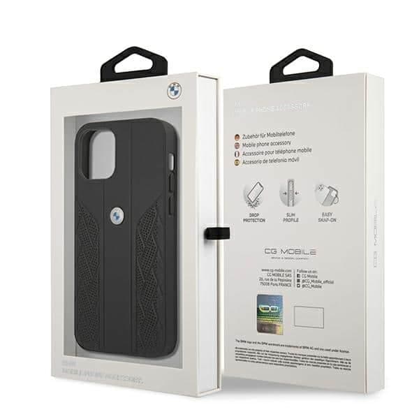 BMW Leather Curve Perforate - θήκη για Apple iPhone 12 Pro Max - Μαύρο 8