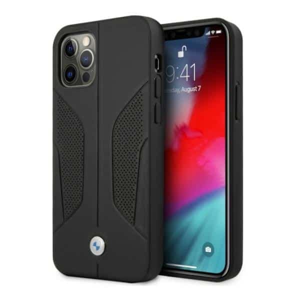 BMW Leather Perforate Sides - θήκη για Apple iPhone 12 Pro Max - Μαύρο
