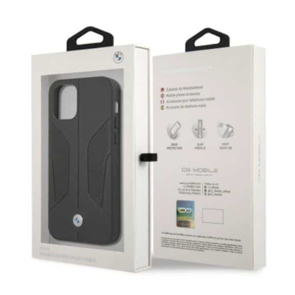 BMW Leather Perforate Sides - θήκη για Apple iPhone 12 Pro Max - Μαύρο 8