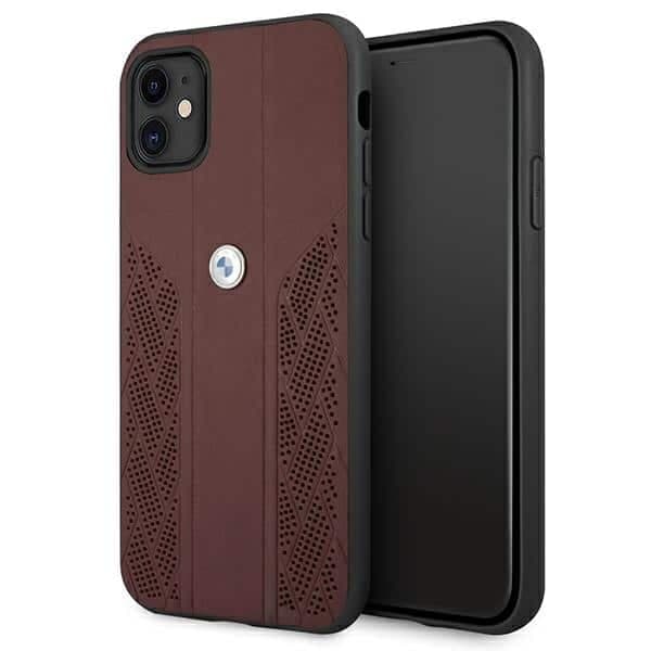 BMW Leather Curve Perforate - θήκη για Apple iPhone 11 - Κόκκινο