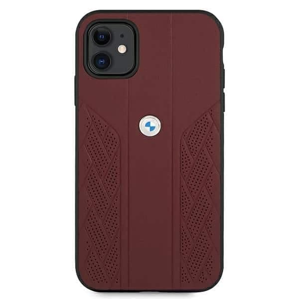 BMW Leather Curve Perforate - θήκη για Apple iPhone 11 - Κόκκινο 3
